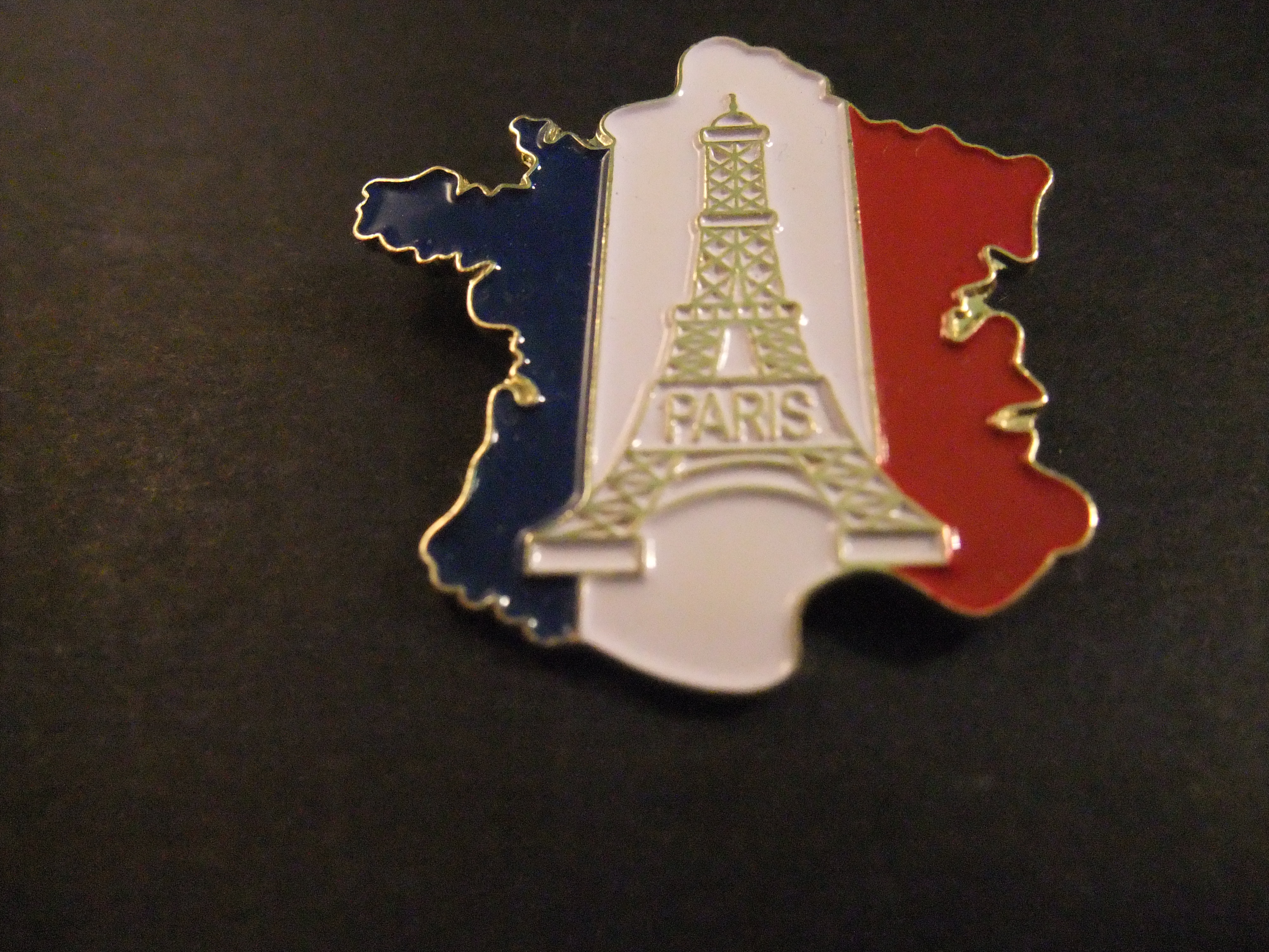 Eiffeltoren Parijs landkaart in de kleuren van Frankrijk